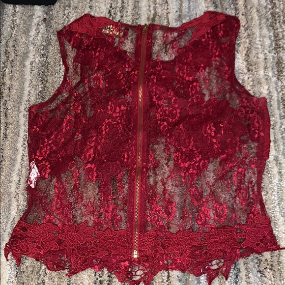 Red lace top - Picture 2 of 2